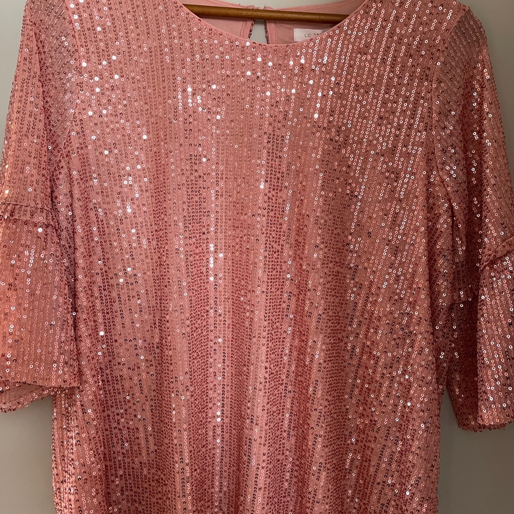 LC Lauren Conrad-Pink Sequin Top